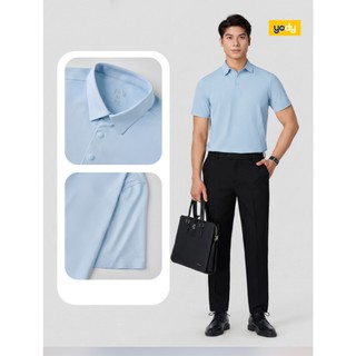 Áo thun polo nam YODY form regular cổ ép nút bấm phong độ lịch lãm MCPO26A043
