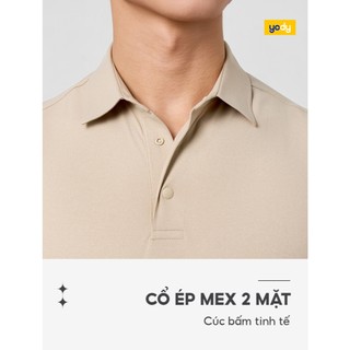 Áo thun polo nam YODY form regular cổ ép nút bấm phong độ lịch lãm MCPO26A043