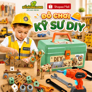 Đồ Chơi Lắp Ráp DIY BỐ KHỦNG LONG 144 Chi Tiết Cho Bé Có Hộp Dụng Cụ Kỹ Sư Sữa Chữa Máy Khoan Mini