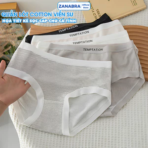 Combo 5 Quần Lót Nữ Cotton Kẻ Sọc Viền Su, Quần Chip Nữ Đáy May Kháng Khuẩn ZANABRA LY08