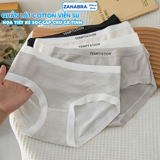 Combo 5 Quần Lót Nữ Cotton Kẻ Sọc Viền Su, Quần Chip Nữ Đáy May Kháng Khuẩn ZANABRA LY08