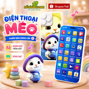 Điện Thoại Đồ Chơi Trẻ Em BỐ KHỦNG LONG Nội Dung Giáo Dục Sớm Cho Bé Bài Hát Thiếu Nhi Việt Nam Đèn LED Nhạc Sống Động