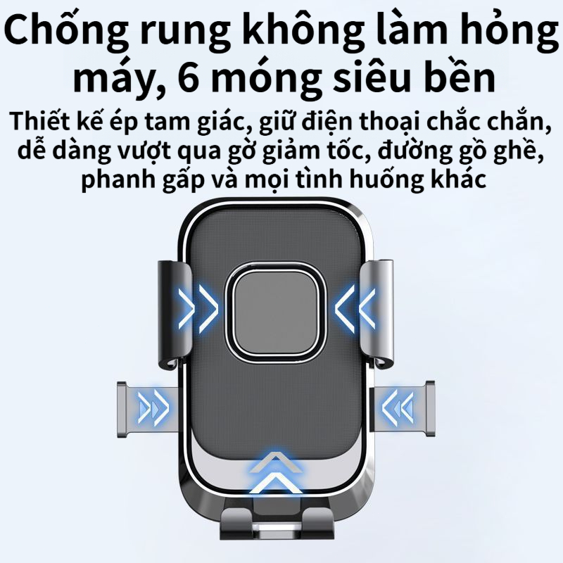 Giá đỡ điện thoại xe máy chống rung 360 độ xoay 1 giây khóa 6 móng cho xe điện xe đạp