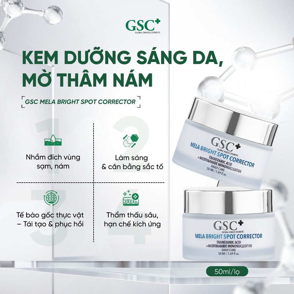 Kem Dưỡng Sáng Da, Mờ Thâm Nám GSC Mela Bright Spot Corrector 50ml - GC098A