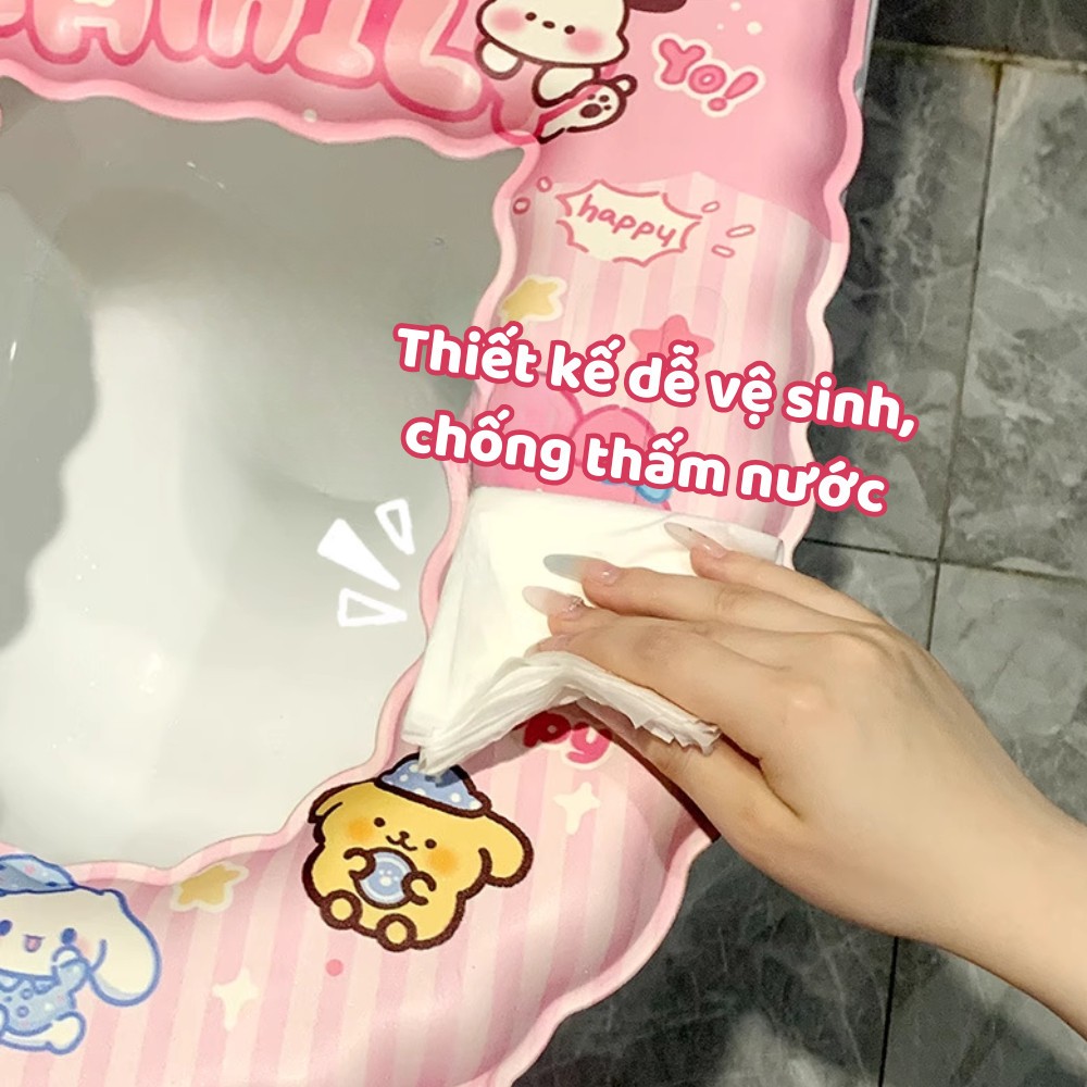 Tấm Lót Bồn Cầu Sanrio Silicon EVA – Đệm Ngồi Êm Ái Chống Thấm, Khử Mùi Tinh Dầu, Họa Tiết Hello Kitty Dễ Thương