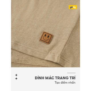 Áo phông trẻ em basic YODY đính mác trang trí KCTS26S009