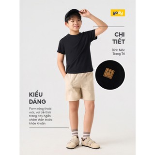 Áo phông trẻ em basic YODY đính mác trang trí KCTS26S009