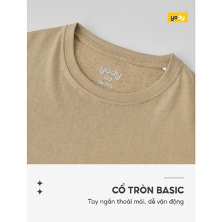 Áo phông trẻ em basic YODY đính mác trang trí KCTS26S009