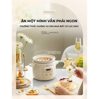 Nồi Nấu Chậm Bear SC-4H20Q, Dung Tích 2L, Công Suất 175W, 6 Chế Độ Nấu, Hẹn Giờ, Giữ Ấm, BH 18 Tháng