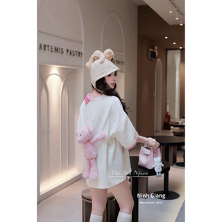 Áo Phông Gấu Hồng 13De Marzo Polo Cổ Lệch QC