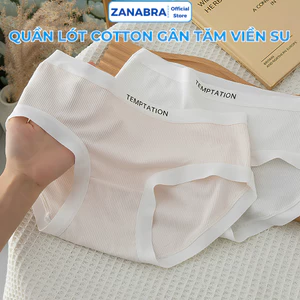 Quần lót cotton gân tâm viền su mềm mại thoáng khí, Quần chip nữ đáy kháng khuẩn form ôm không lộ ZANABRA LY08