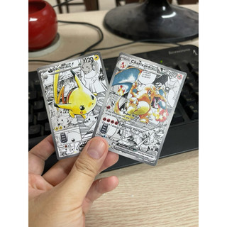 [Card handmade] Manga Pokemon Card | Pikachu - Charizard | Bài in 1 mặt