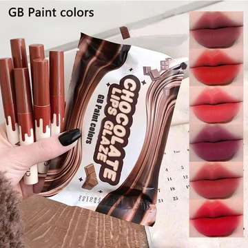 Bộ 6 thỏi son lì Chocolate Matte chống nước lâu trôi không lem bộ son lì nhung sản phẩm bán chạy