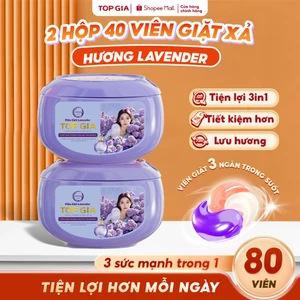 Viên Giặt Xả TopGia 3in1 Hương Hoa Hồng Và Lavender Dịu Nhẹ, Giặt Sạch Tiết Kiệm, Lưu Hương 72h