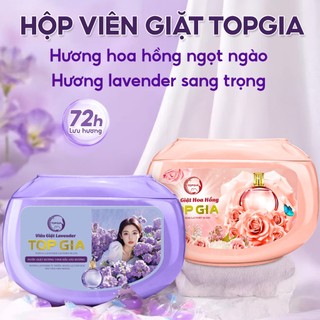 Viên Giặt Xả TOPGIA 3in1 Hương Hoa Hồng Và Lavender Làm Sạch Dịu Nhẹ,Tiện Lợi, Lưu Hương 72H