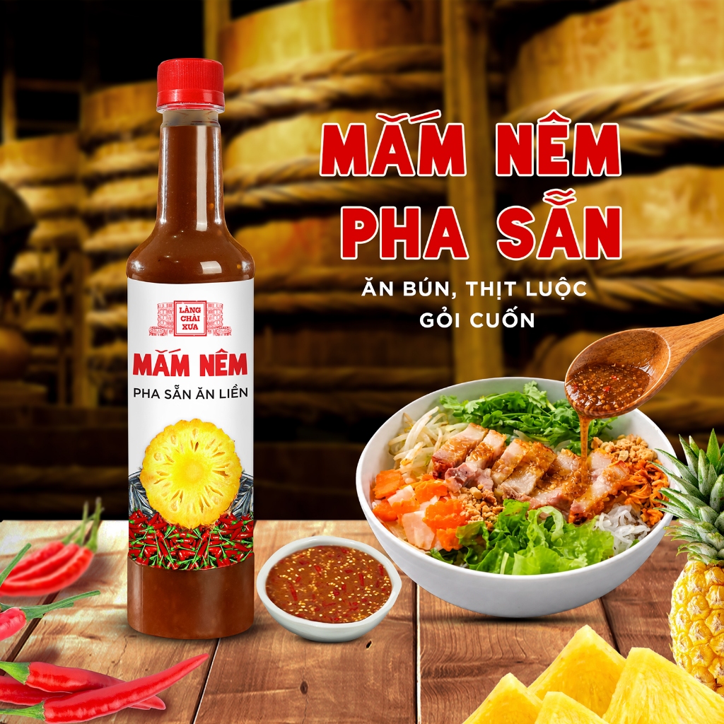 [Chai nhựa 620g] Mắm nêm Làng Chài Xưa pha sẵn ăn liền cao cấp, nguyên liệu tươi, thơm ngon đặc biệt