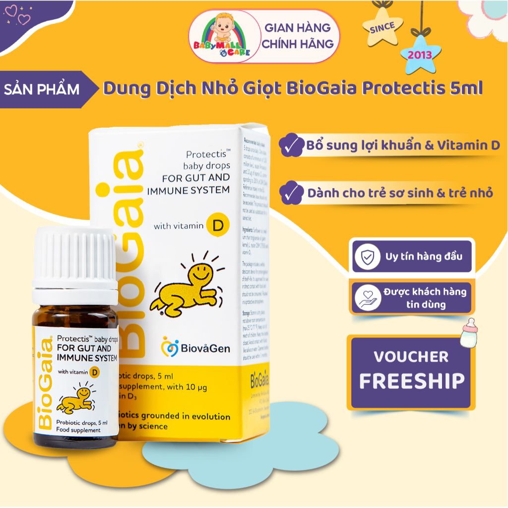 Dung Dịch Nhỏ Giọt BioGaia Protectis Bổ Sung Lợi Khuẩn Và Vitamin D3 Cho Bé Lọ 5ml Babymall & Care