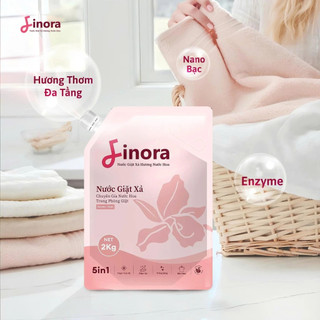 (TẶNG 1 BÒ SỮA KHỔNG LỒ) Combo 2 Túi, 4kg Nước Giặt Finora  Hương Nước Hoa, Sạch Sâu Thơm Lâu