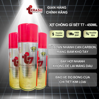 Chai Xịt Chống Rỉ Sét, Gỉ Sắt & Bôi Trơn Đa Năng T7 Làm Sạch Hết Kêu Rít Bản Lề Cửa Ổ Khóa, Kim Loại