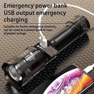 Super Bright Rechargeable LED Flashlight Waterproof Zoom Portable Strong Light for Outdoor&Home Use