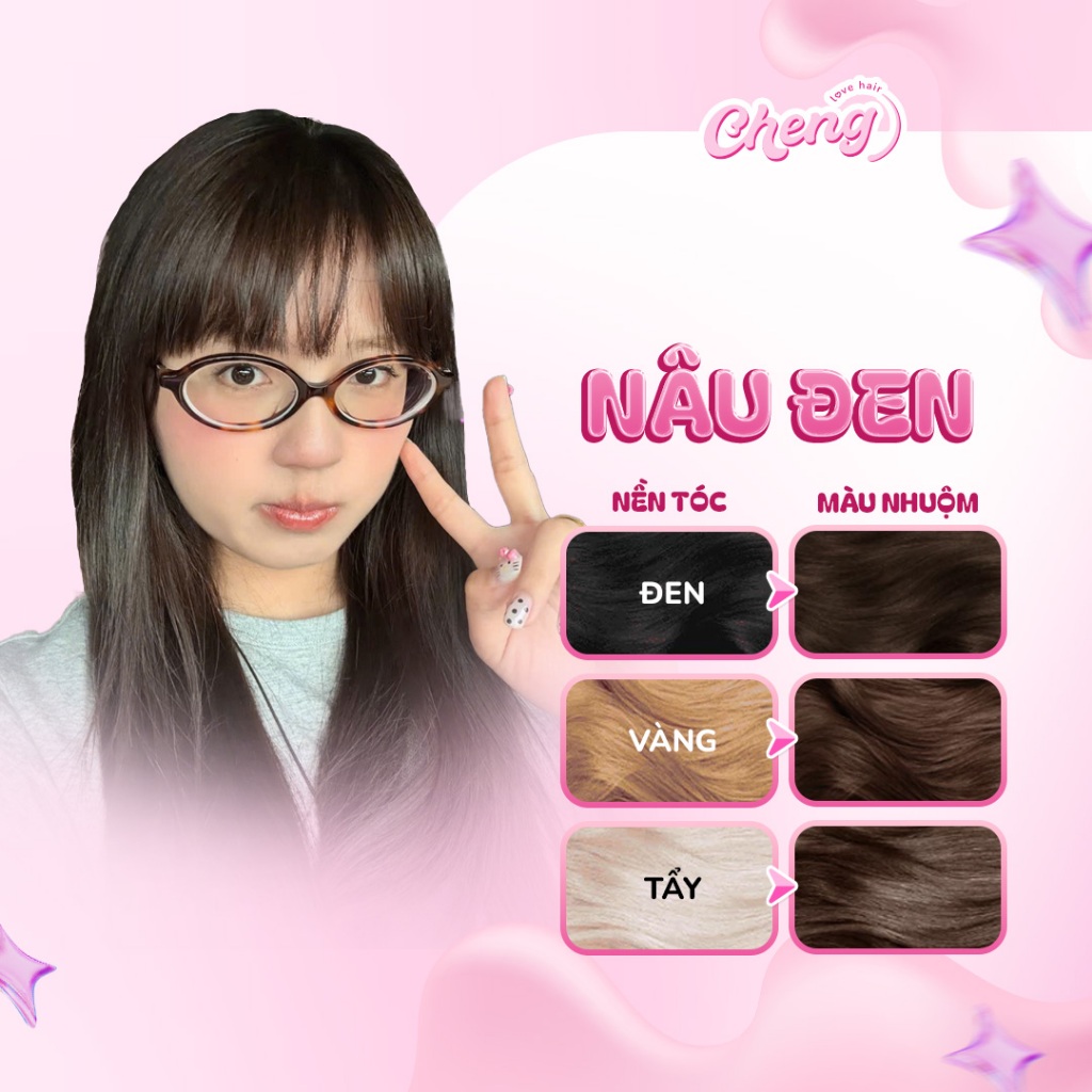 [S.VIP] Thuốc Nhuộm Tóc Màu NÂU ĐEN Không Tẩy | Chenglovehair, Chenglovehairs