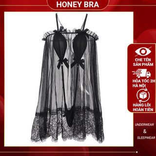 Đồ lót sexy, Váy ngủ 2 dây phối ren siêu sexy gợi cảm quyến rũ DN40 Đồ ngủ nữ cám dỗ mặc nhà thoải mái