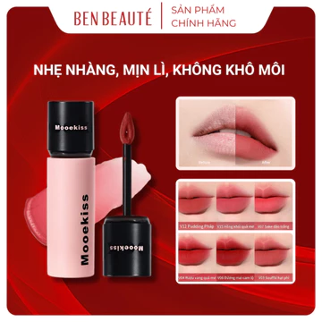 Son Kem Bùn Mooekiss Velvet Lip Mud Bền Màu, Chất Son Mềm Mịn 3g