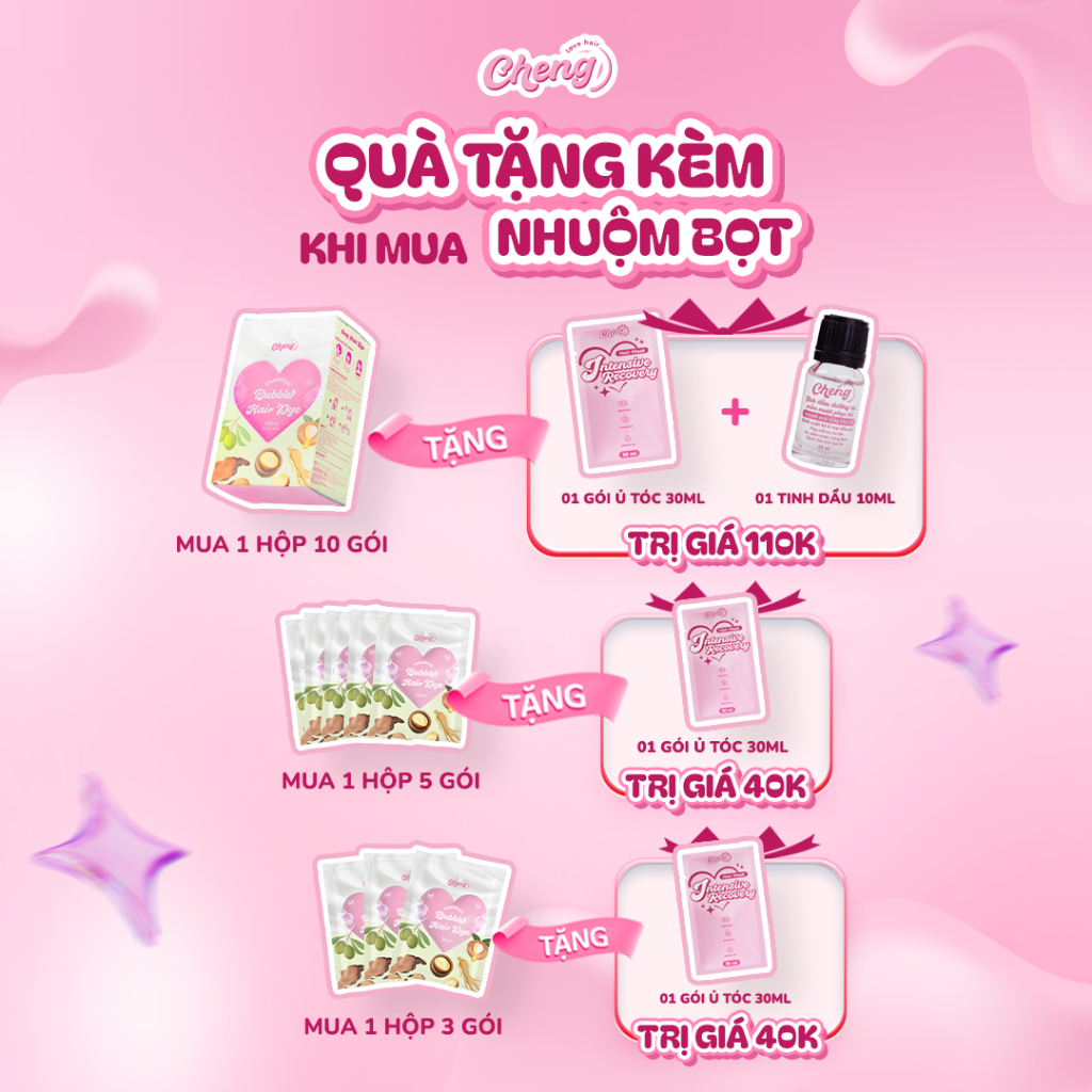 [S.VIP] Dầu gội nhuộm tóc tạo bọt, Thuốc nhuộm tóc dạng bọt chiết xuất thiên nhiên | Chenglovehair, Chenglovehairs