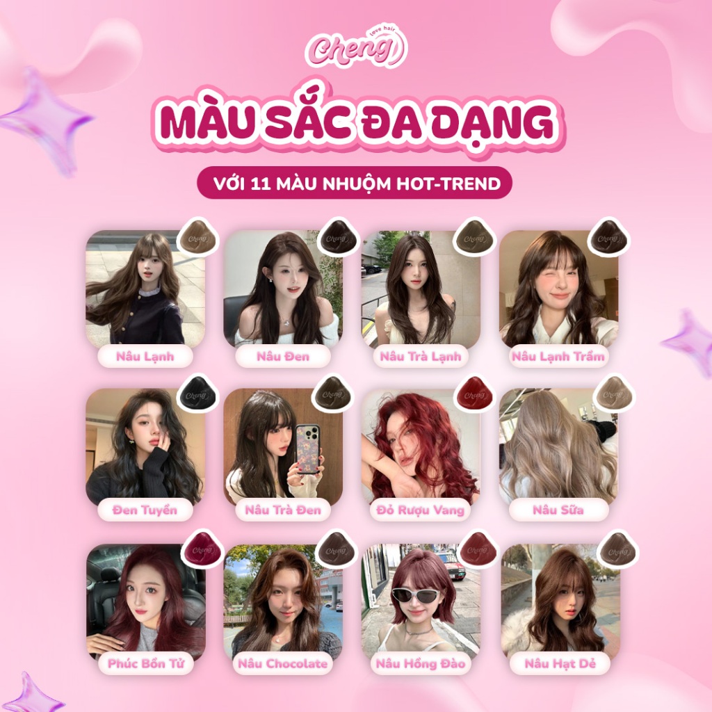 [S.VIP] Dầu gội nhuộm tóc tạo bọt, Thuốc nhuộm tóc dạng bọt chiết xuất thiên nhiên | Chenglovehair, Chenglovehairs