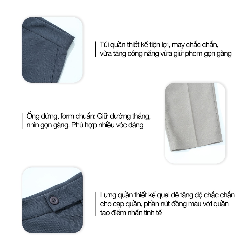 Quần Tây Nữ Ống Đứng GUMAC Lưng Rời Có Túi Xéo Chất Tuyết Mưa Đứng Form LQF0626