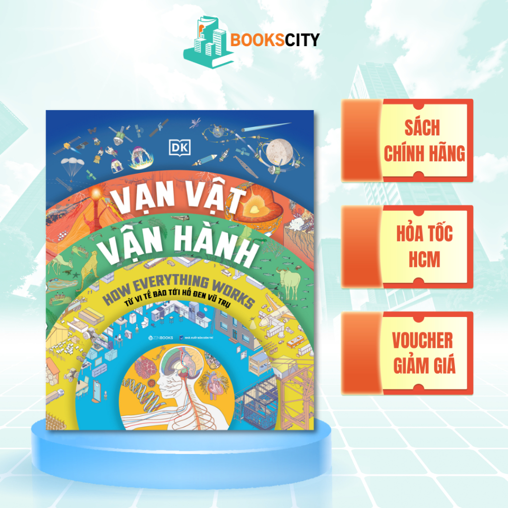 Sách - Vạn Vật Vận Hành - Từ Vi Tế Bào Đến Hố Đen Vũ Trụ - DK Publishing