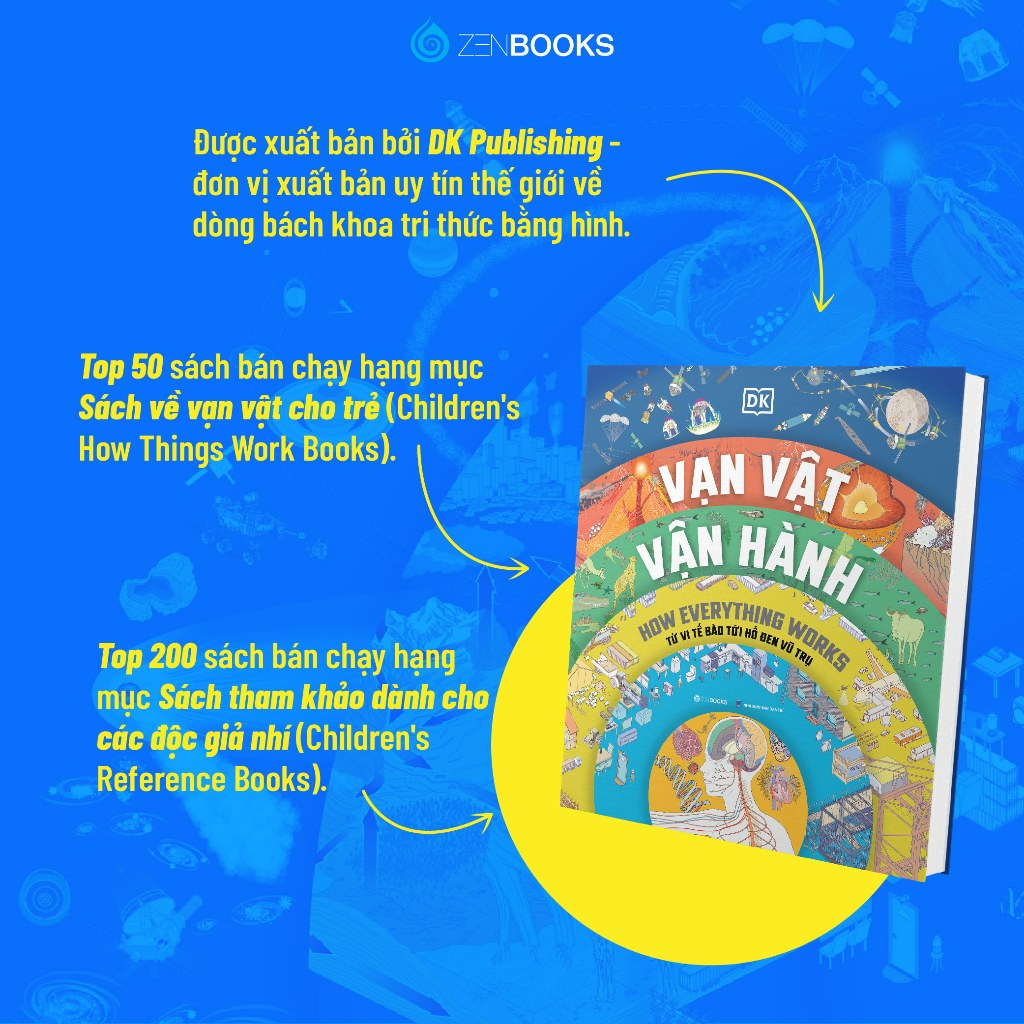 Sách - Vạn Vật Vận Hành - Từ Vi Tế Bào Đến Hố Đen Vũ Trụ - DK Publishing