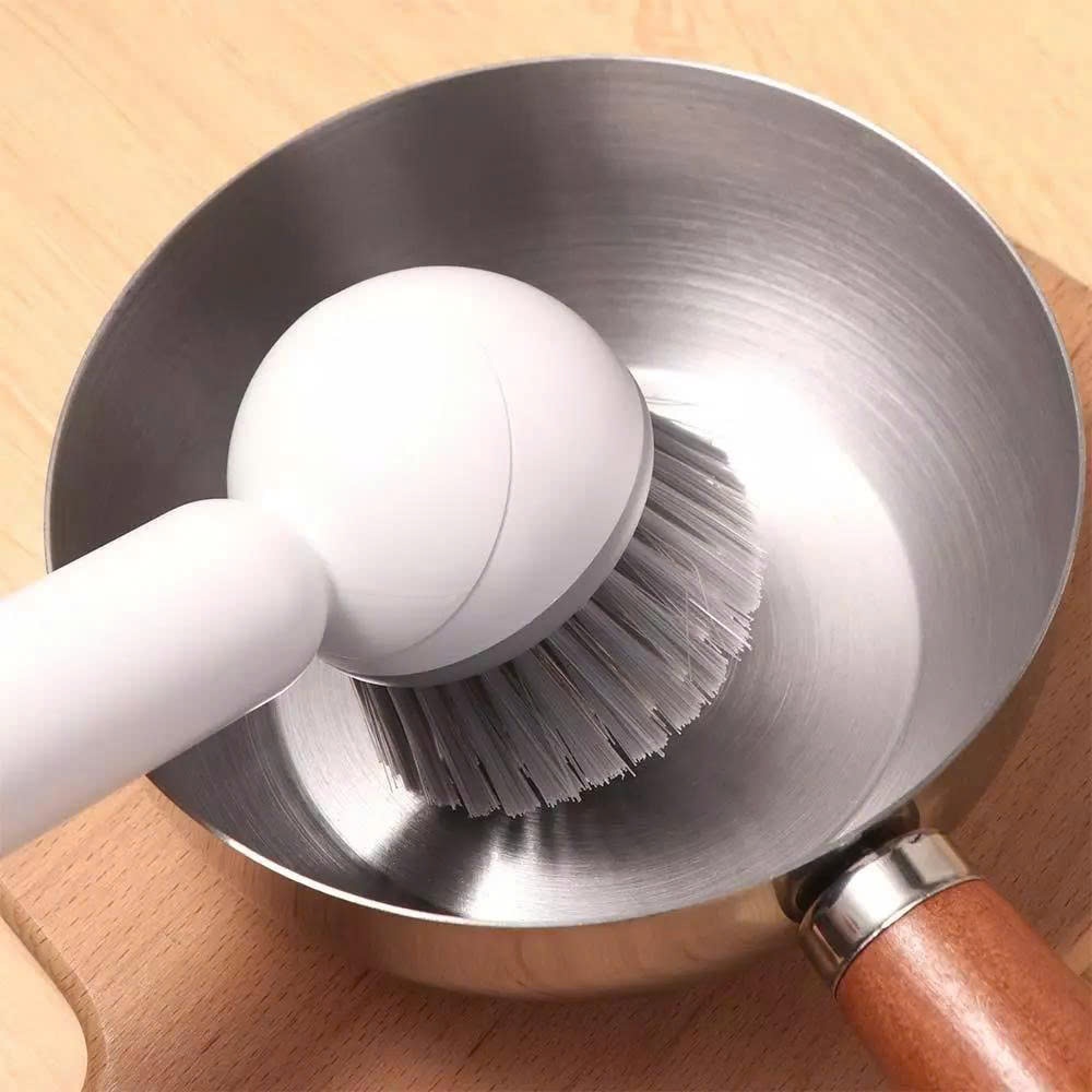 Bàn Chải Cọ Nồi Chảo Có Bình Đựng Nước Rửa Chén, Đầu Cọ Xoay 360 Độ Làm Sạch Hiệu Quả