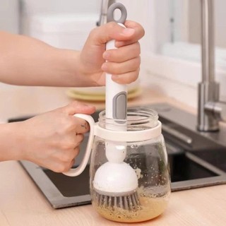 Bàn Chải Rửa Bát Xoay 360 Độ Có Bình Chứa Nước Rửa Chén, Cọ Xoong Nồi Đa Năng Tiện Lợi