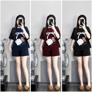Set bộ đùi chất cotton 4C cao cấp mịn mát - gấu nơ