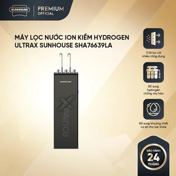 [LẮP ĐẶT TOÀN QUỐC] Máy lọc nước Ion kiềm Hydrogen UltraX SUNHOUSE SHA76639LA - 4 chế độ nước: Nóng-Lạnh-RO-Hydrogen
