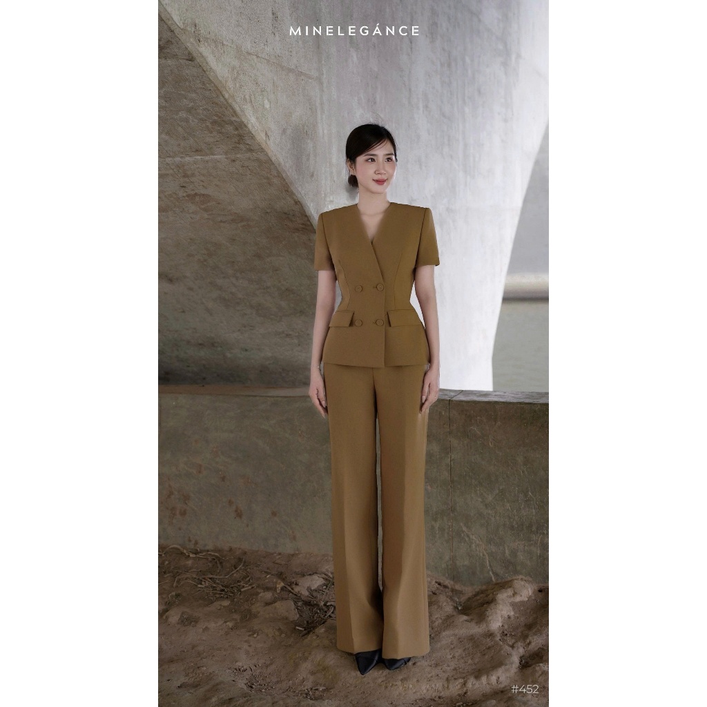 MINELEGÁNCE | SET VEST KÈM QUẦN ỐNG ĐỨNG THANH LỊCH, SANG TRỌNG - MIN452