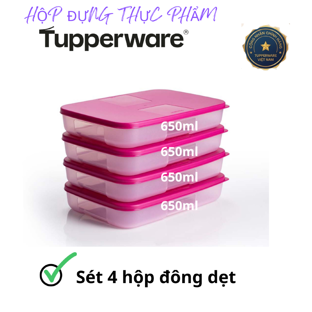 Hộp Trữ Đông Tupperware Freezemate 650ml - Chính Hãng - Đông Dẹt - Nhựa Nguyên Sinh Cao Cấp