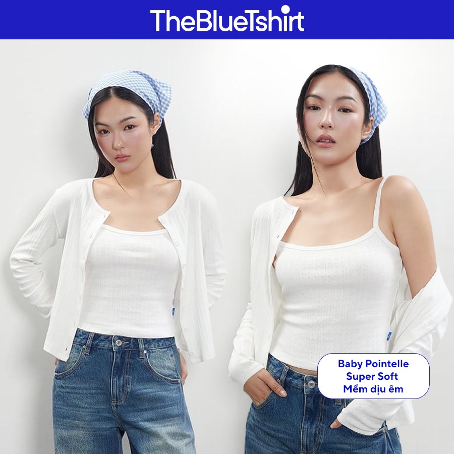 TheBlueTshirt - Áo 2 dây nữ 100% Cotton Pointelle chất liệu vải em bé - Baby Pointelle Tank - Women
