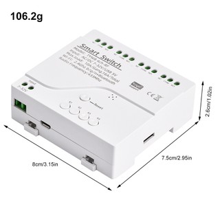 Module công tắc rơle điều khiển từ xa Tuya Wifi 433, 4 kênh, 3 chế độ, Micro USB 5V/DC 7-32V
