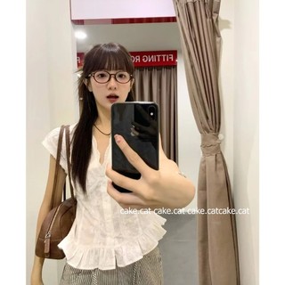 ÁO CÁNH TIÊN REN CỔ V TAY HẾN XẺ NGỰC CÓ LÓT IN HÌNH NƠ SIÊU XINH Mặc Đi Chơi Du Lịch Cakecat