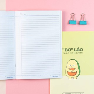 Combo 5 Vở Kẻ Ngang Hình Bơ Classmate 80/120 Trang 70gsm Giấy Chống Lóa, Vở Học Sinh Sinh Viên Chống Thấm Ghi Chép