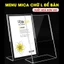 Combo 2 Cái Menu mica chữ L A4, A5, Bảng Mica chữ L trong suốt để bàn, Mica quét QR