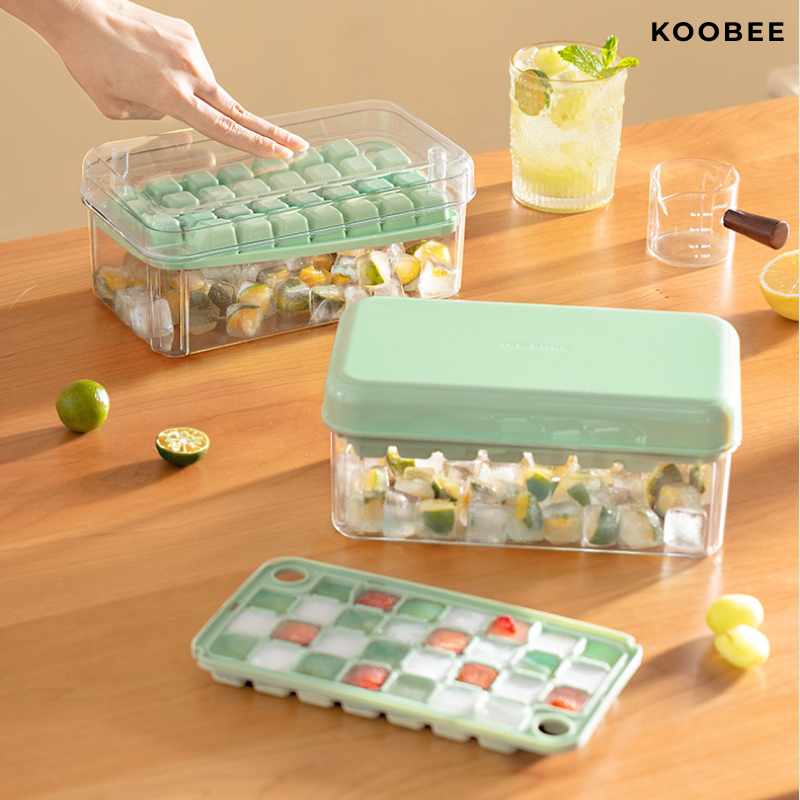 Hộp Khay Làm Đá Thông Minh KOOBEE 120 Viên – Lấy Đá Chỉ Với 1 Lần Nhấn, Chất Liệu PET An Toàn (KĐK06)