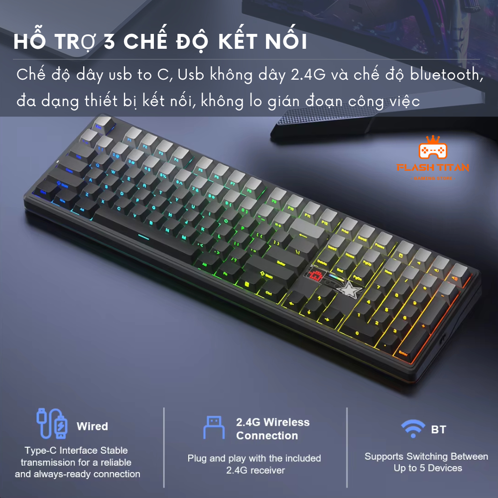 Bàn phím cơ Bluetooth AULA F108 PRO V2 - Bàn phím có màn led Matrix tùy chỉnh - Bảo hành 12 tháng | BigBuy360 - bigbuy360.vn