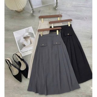Chân váy xếp ly đai
