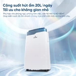 Máy Hút Ẩm Dân Dụng Kosmen KM-20N Thích Hợp Không Gian 80m2, Hút Ẩm Công Suất 80m2 - Hàng Chính Hãng BH 2 Năm — ảnh 3