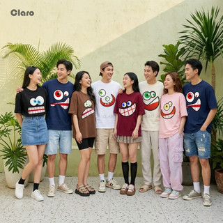 Áo Thun Oversize Nam Nữ Cotton 100% 250GSM Áo Team Áo Nhóm Unisex Crazy Face