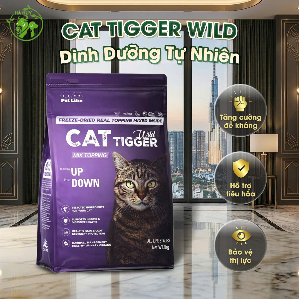 Hạt Mèo Cat Tigger Wild Mix Topping Sấy Thăng Hoa Freeze-Dried – Thức Ăn Mèo Mọi Lứa Tuổi, Tăng Đề Kháng, Lông Mượt 1KG