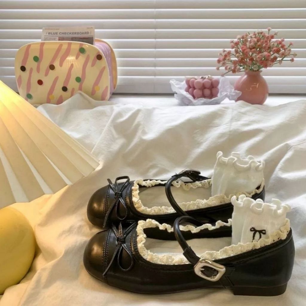 Giày Búp Bê Nữ, Giày Búp Bê Lolita Phối Ren Xinh Xắn Tiểu Thư  N63 || AnshoesDynasty